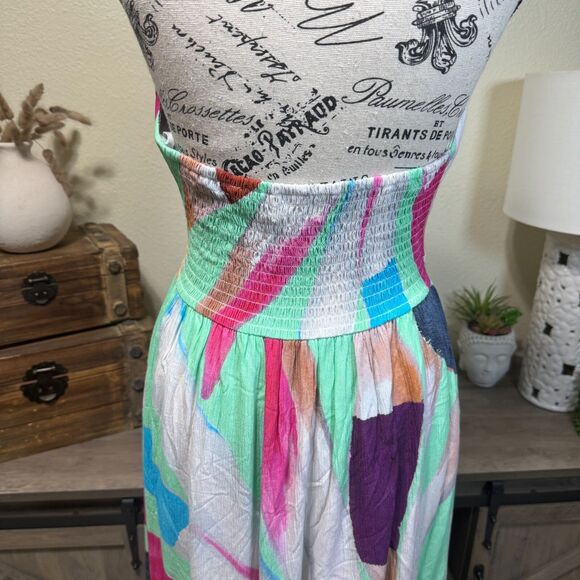 Mara Hoffman Swim Miami Halter Cutout Midi Dress  Floral Size M Resort Wear - Picture 9 of 12